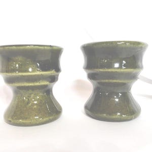 Vintage Irish Pottery by Cliff Youghal, Cup, Vase, Olive Green, Home Decor, Choice of 2 Signatures
