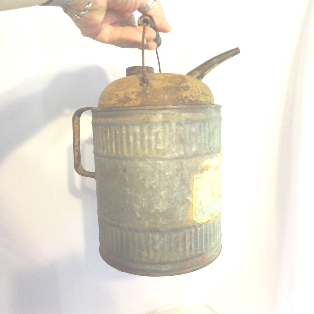 Vintage Small Galvanized Kerosene Can, Oil, Gas, Winfield Mfg