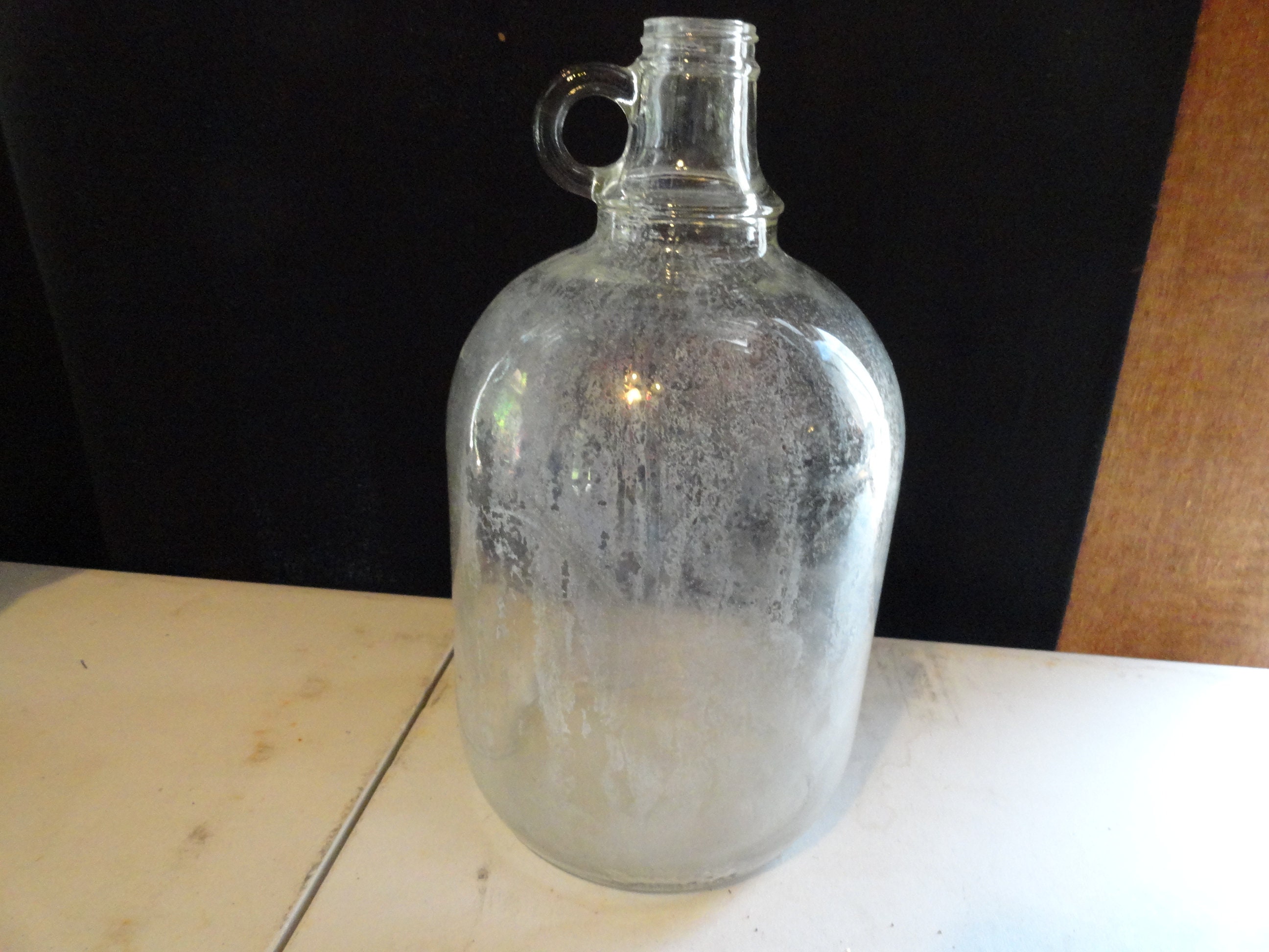 Vintage 1940s 1 Gallon Clear Glass Jug Duraglas Owens-illinois