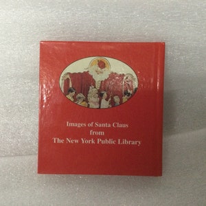 Vintage Tiny Christmas Book The Littlest Book of Christmas Images of Santa Claus 1993 WJ Fantasy, Inc. NY Public Library Germany 1990s image 2