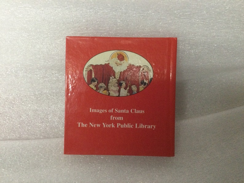 Vintage Tiny Christmas Book The Littlest Book of Christmas Images of Santa Claus 1993 WJ Fantasy, Inc. NY Public Library Germany 1990s image 2