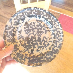 Vintage Pamela Pieropan Adorn Plate, Blue Spongeware, Small, Pottery, 1970s-90s