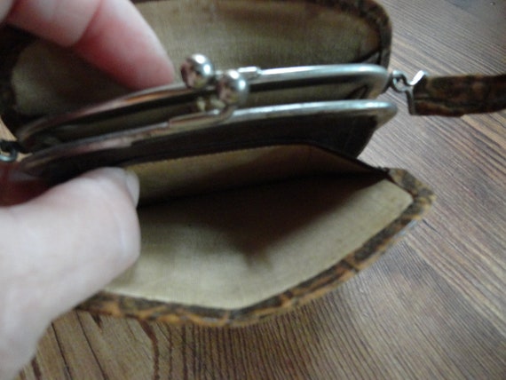 Vintage Small Child's or Women's Leather Purse Li… - image 5