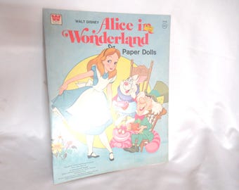 Vintage 1970s Alice in Wonderland Paper Dolls, Walt Disney, NOS, Unused 1976