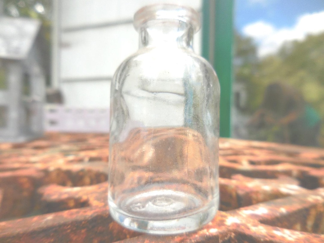 【ハンドメイド作品】ガラス瓶 Vintage Tiny Glass Bottle for Crafting, Clear, 1960s-70s, No