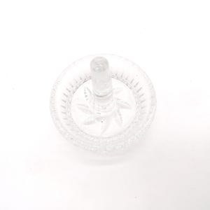 Vintage Crystal Ring Dish Holder, Clear Pinwheel, Etched Bottom image 2