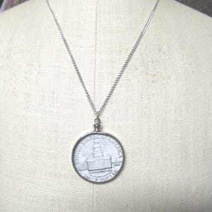 Vintage Bezel Pendant for Half Dollar Size Coin NOS Silver Tone Coin Necklace DIY 2 Different Sizes Bezel Screw in Coin 1960s 1970s
