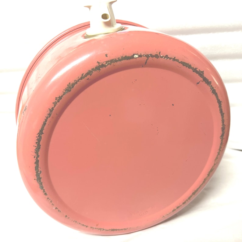 Vintage Pink Thermal 1 Gallon Jug Cooler, Liquid Metal, Porcelain & Plastic, Surface Rust, Dents image 8