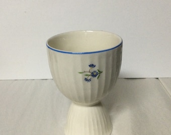 Vintage Czechoslovakian Egg Coddler Tiny Blue Flowers 1940s Floral Dainty Czech Dining Egg Cup Display Retro Collectible