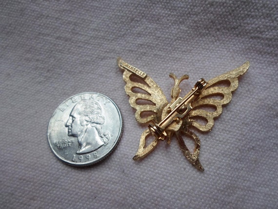 Vintage Women's Manselle Butterfly Pin Gold Tone … - image 5