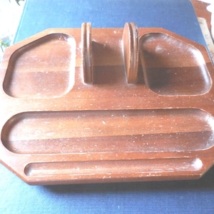 Cómoda o escritorio de madera vintage para hombre de Decatur Industries Inc. Compartimentos Cartera de madera para hombre Reloj con cambio