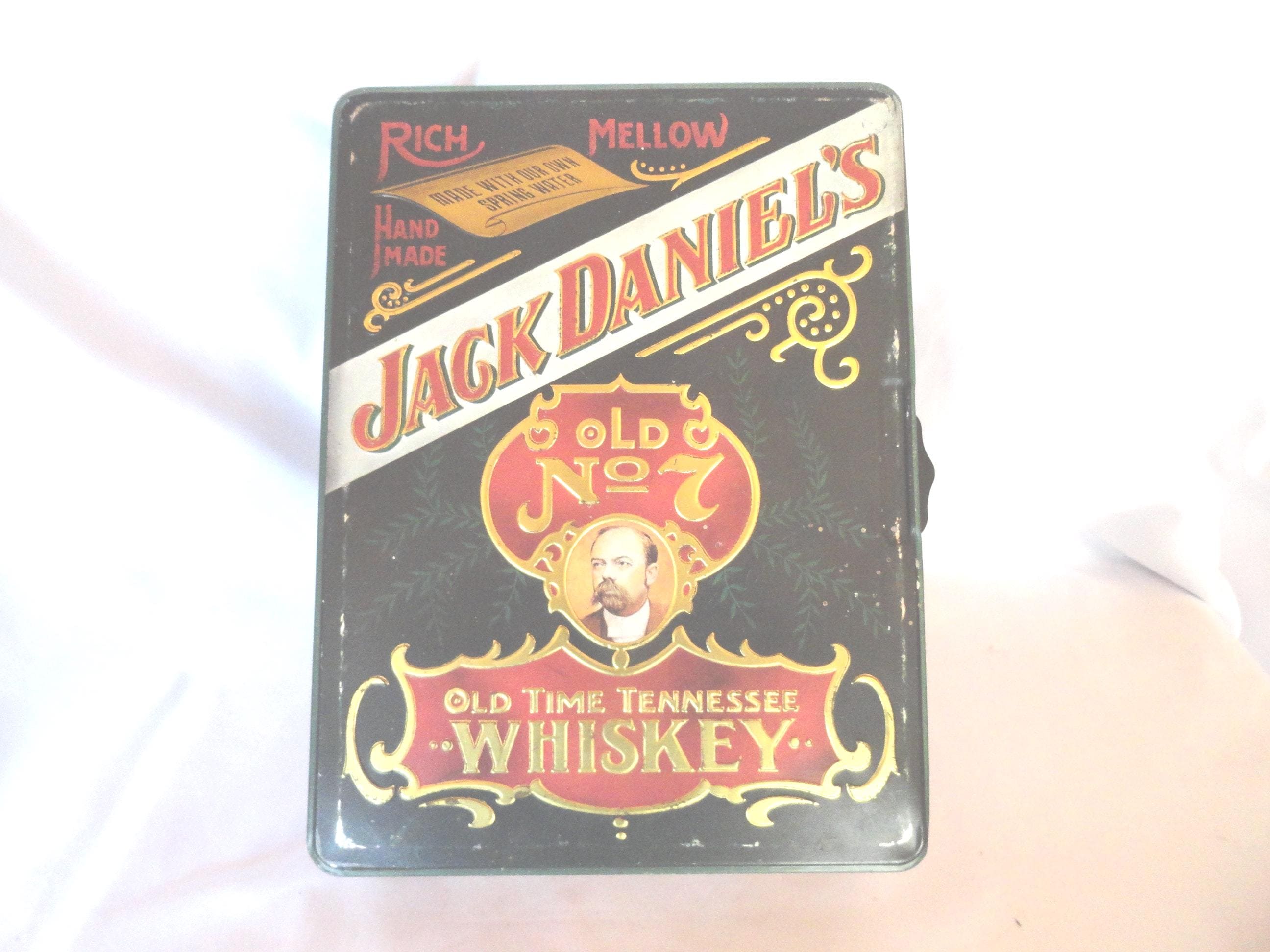 jack daniels tobacco tin Vintage Jack Daniel's Tin, Old No. 7 Whiskey, Hinged Barware