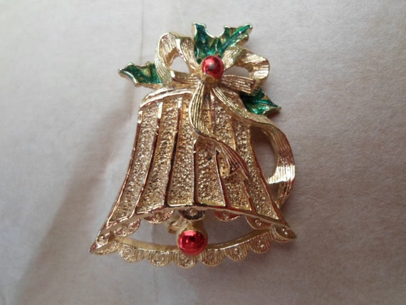Vintage Women's Gerry's Christmas Bell Pin Holida… - image 4