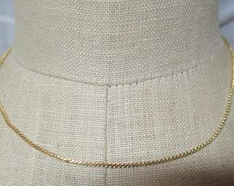 Vintage Thin Gold Chain Necklace, Small Size, Made in Korea, NOS, 1970s-80s