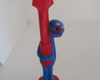 Vintage Muppets Inc. Grover Red & Blue Screwdriver 1980s 1990s Repurpose Reuse Recycle Kid's Toy Piece Plastic Muppets Character Toy Kid's