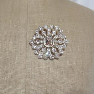 Vintage Monet Rhinestone Pin Silver Tone Ladies Gift Sparkly