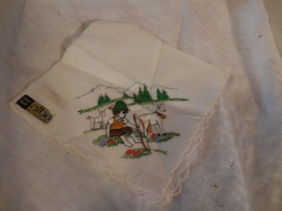 Vintage Women's Embroidered Handkerchief Alba Swi… - image 1