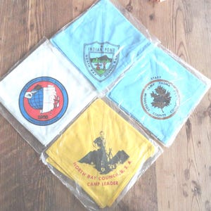 Vintage BSA Neckerchief Boy Scouts of America 1960s Still in Plastic Staff NOS Kerchief Boys Retro Camp Tadma/Indian Pond/North Bay