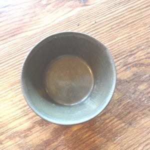 Vintage Small Metal Tin Bowl Rustic Farmhouse Decor Country Repurpose Reuse Utensil Sugar Flour Muffin Style Tin Cup 1920s to 1940s