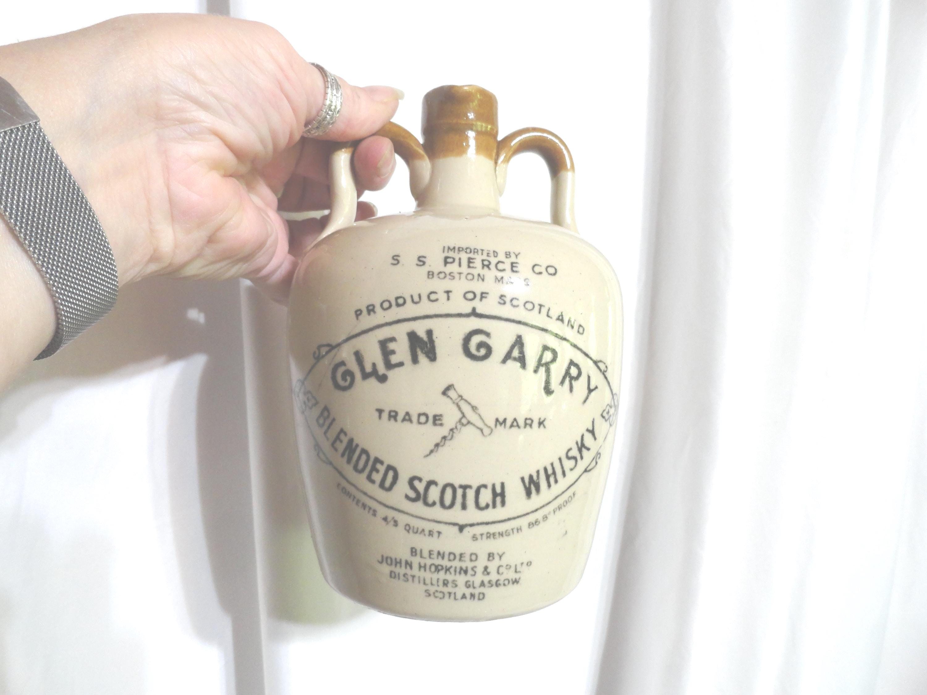 Vintage Glen Garry Scotch Whisky Jug, Ceramic Double Handle