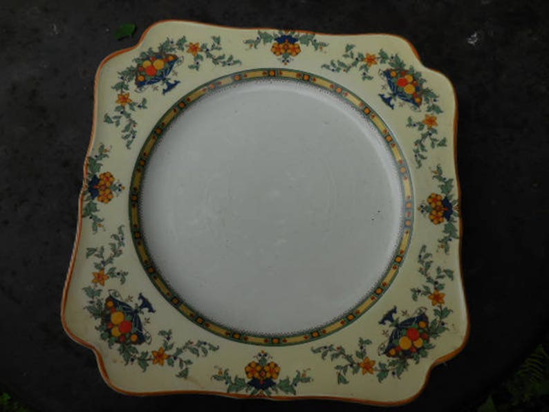 Vintage 1920s Art Deco Era Dish Salad Bread Plate Square Etsy