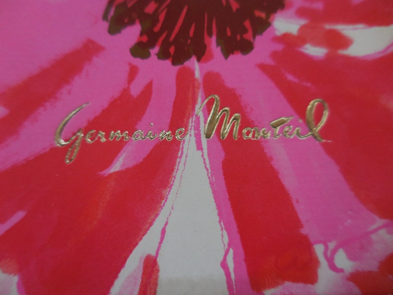 Vintage Germaine Monteil Hot Pink & Lime Green Empty Box Movie Prop Collectible Box Repurpose Reuse Recycle Art 1960s 1970s Retro image 2