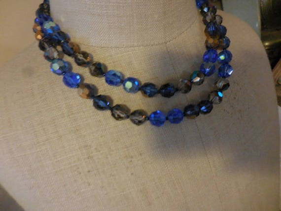 Vintage Women's Marvella Blue & Gray Necklace Dou… - image 3