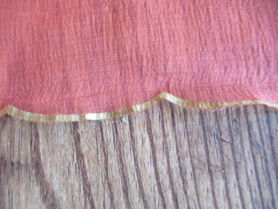 Vintage Women's French Sheer Red Scarf Handkerchi… - image 6