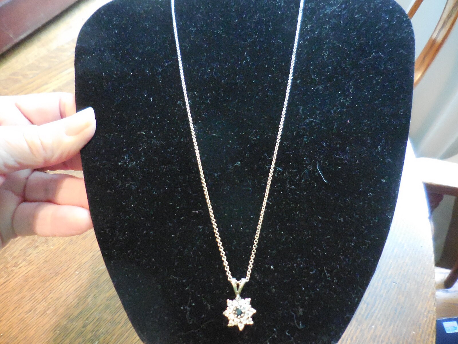 90's Vintage Open Star Necklace 1980's Silver Tone 15 1/2" 