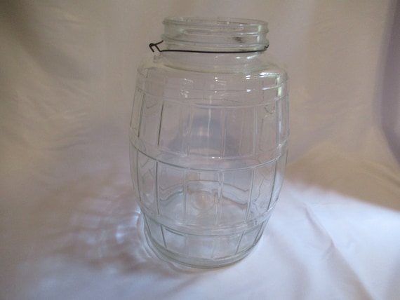 Vintage 1940s to 1950s Huge Clear Glass 5 Gallon Pickle Jar