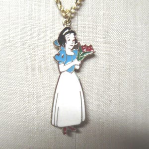 Vintage Little Girl’s Disney Necklace Choice’: Snow White, Minnie Mouse, Bambi, Gold Tone, 1970s image 8
