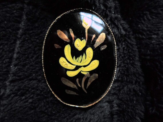 Vintage Women's West Germany Reversed Painted Pin… - image 1