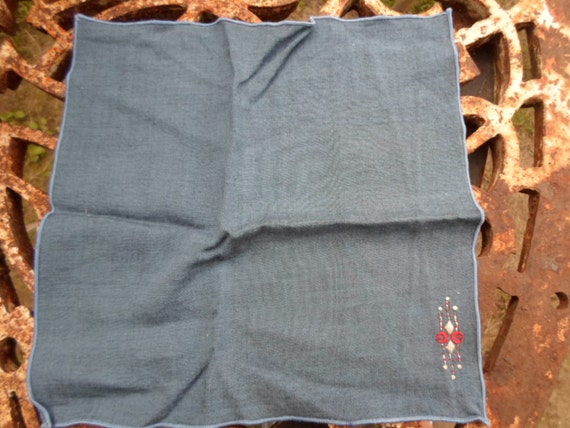 Vintage Women's Handkerchief Blue Red & White Acc… - image 1