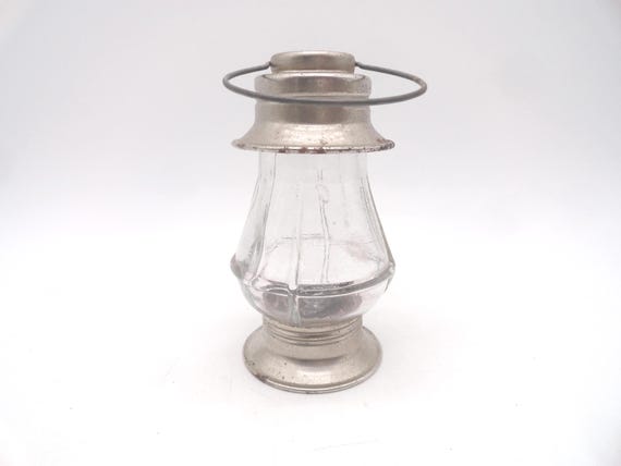 Vintage Bond Pla-Mate Glass Lantern Candy Container, 1930s-40s, Non Working
