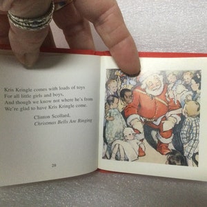 Vintage Tiny Christmas Book The Littlest Book of Christmas Images of Santa Claus 1993 WJ Fantasy, Inc. NY Public Library Germany 1990s image 7