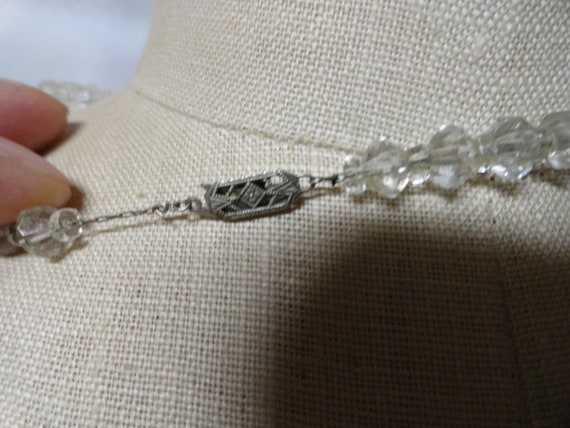 Vintage Women's Clear Crystal Necklace Sterling S… - image 4