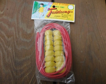 Vintage Giant Value Twirlaway Plastic Jump-Rope NOS 1960s 1970s Made in Hong Kong Two Tone Colors Kids Toy Retro NIP