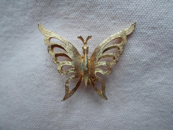Vintage Women's Manselle Butterfly Pin Gold Tone … - image 4