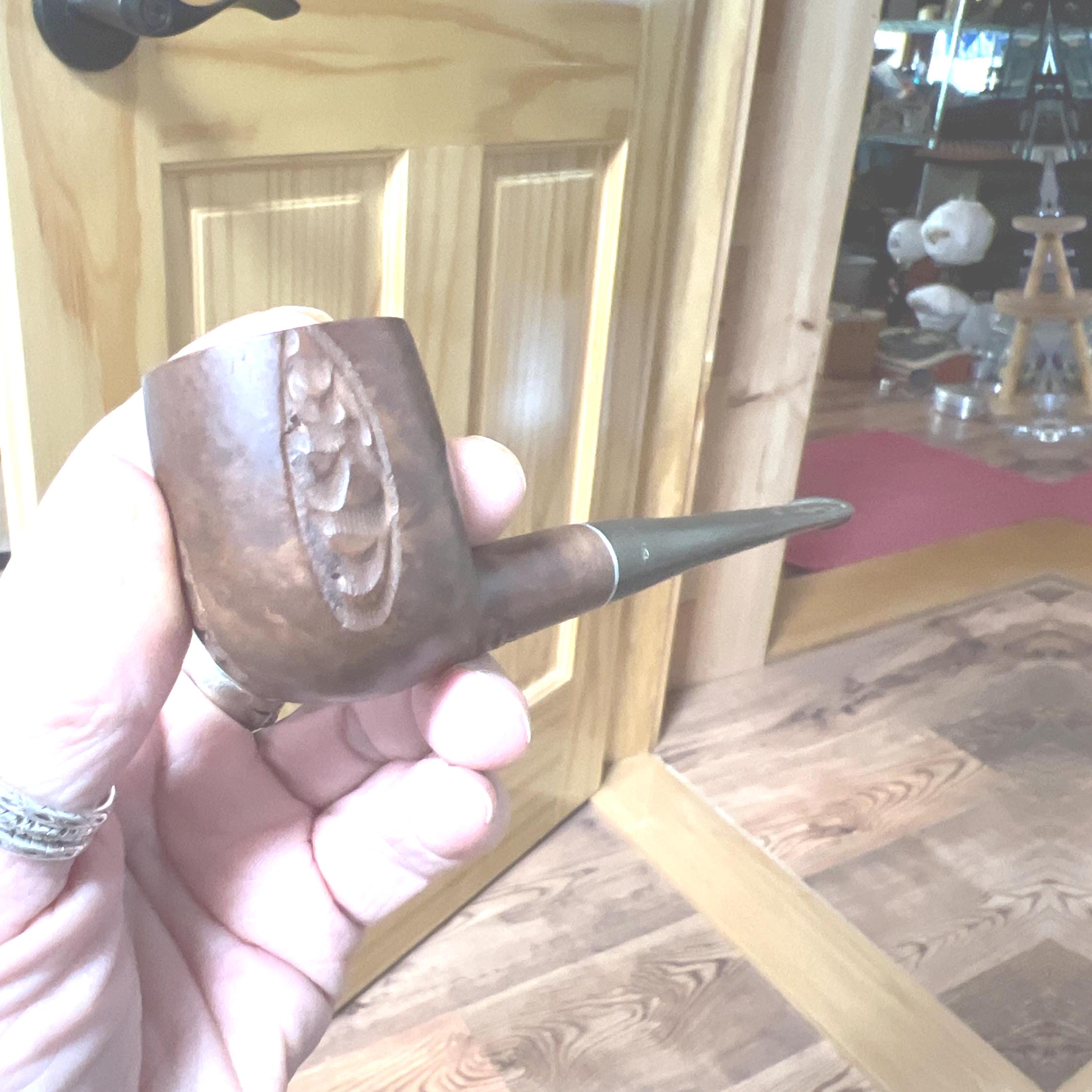 Vintage C.B. Perkins Tobacco Pipe, Imported Briar, Carved Smoking Pipe