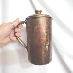 Vintage Copper Coffee Pot, Water Jug with Handle, Small Home Decor, Kitchen
