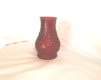 Vintage Red Glass Chimney with Bumps, Small, Candleholder,  Tea Light Holder, Replacement