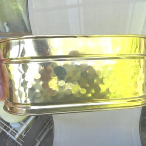 Vintage Brass Cache, Indoor Planter, Oval Hammered, Nijhof Zevenaar Home Decor, 1980s