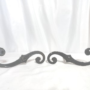 Vintage Black Steel Shutter Dogs, One Set of 2, Rustic Outdoor, Shed, Barn, Salvaged