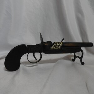 アンティーク 木製ピストル型工芸品 Vintage Flintlock Shape Lighter Wood & Metal Not Perfect