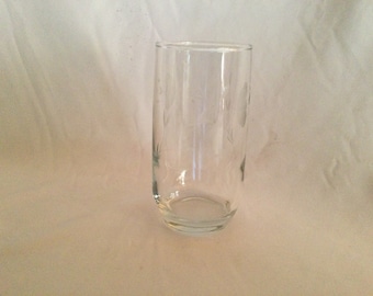 Vintage Princess House Heritage Pattern Small Clear Water Drinking Glass Etched Flower Pattern Retro 11oz.
