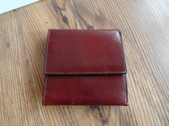 Vintage Women's Italian Wallet Reddish Brown Calf… - image 2