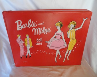 1963 barbie and midge doll case sale