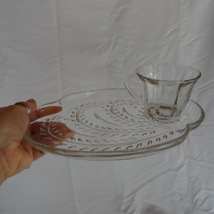Glass luncheon plates with cups shop