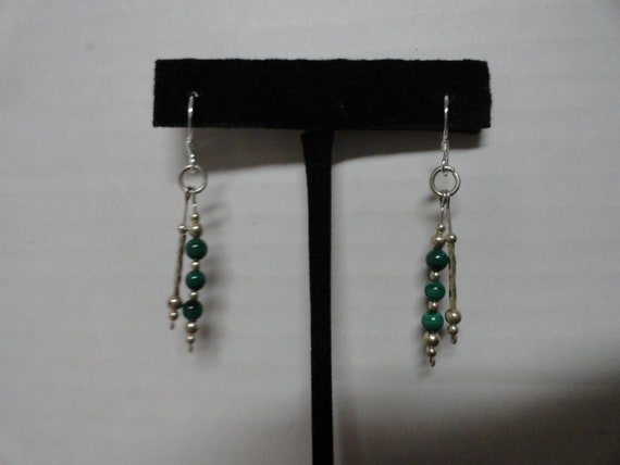 Vintage Women's Sterling Silver & Malachite Stone… - image 6