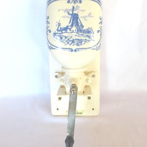 Vintage Zassenhaus Delft Periwinkle Blue & White Coffee Grinder